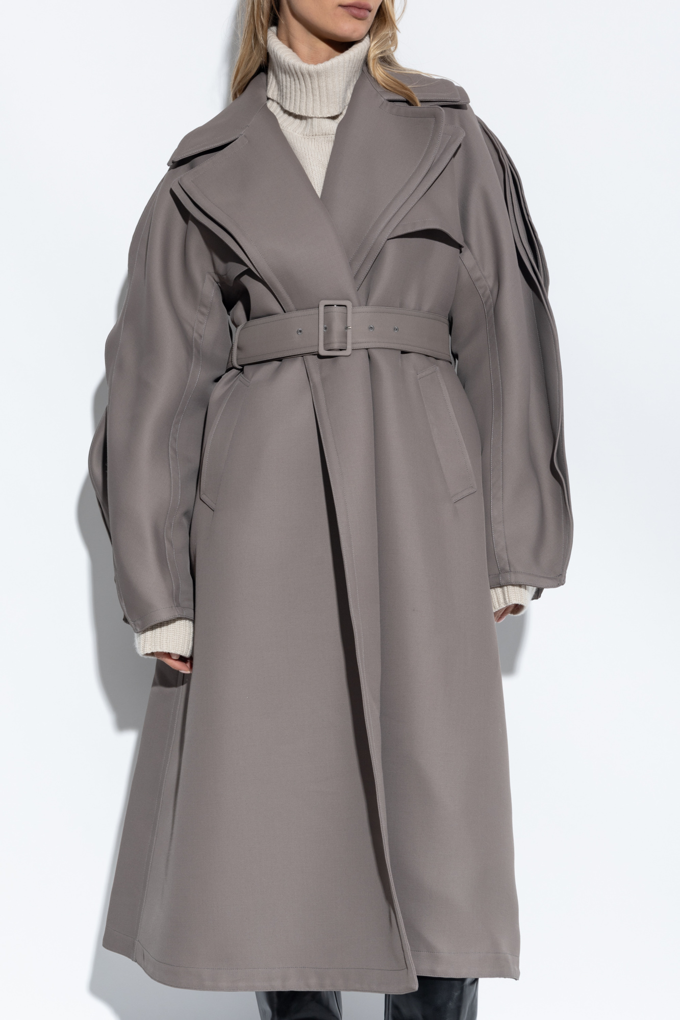 Grey Coat with wool finish Alaïa - Vitkac Canada